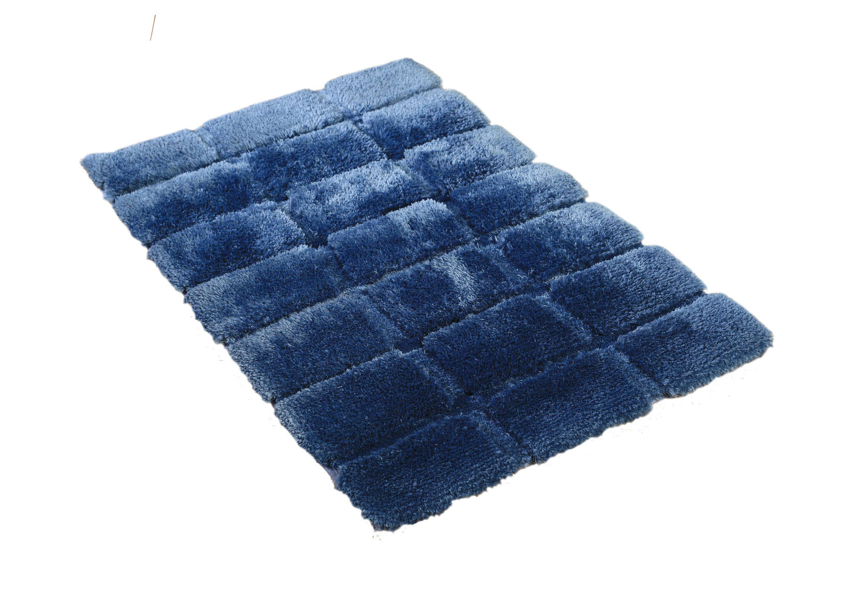 Pearl Yarn Square High And Low Cut Bath Mat With Latex Backing #BM0030