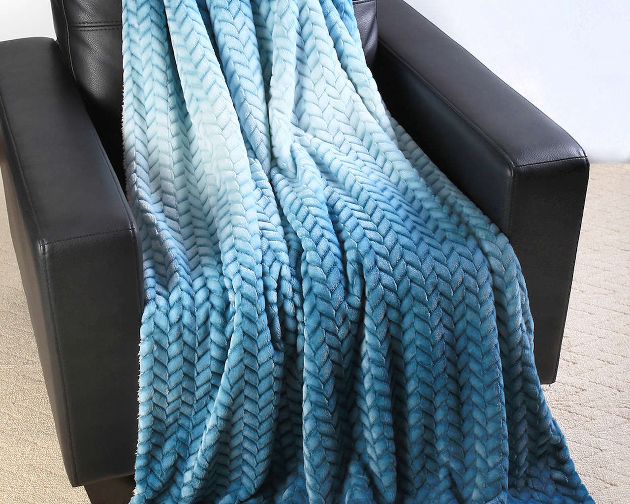 Flannel Jacquard Gradient Blanket #BL0003