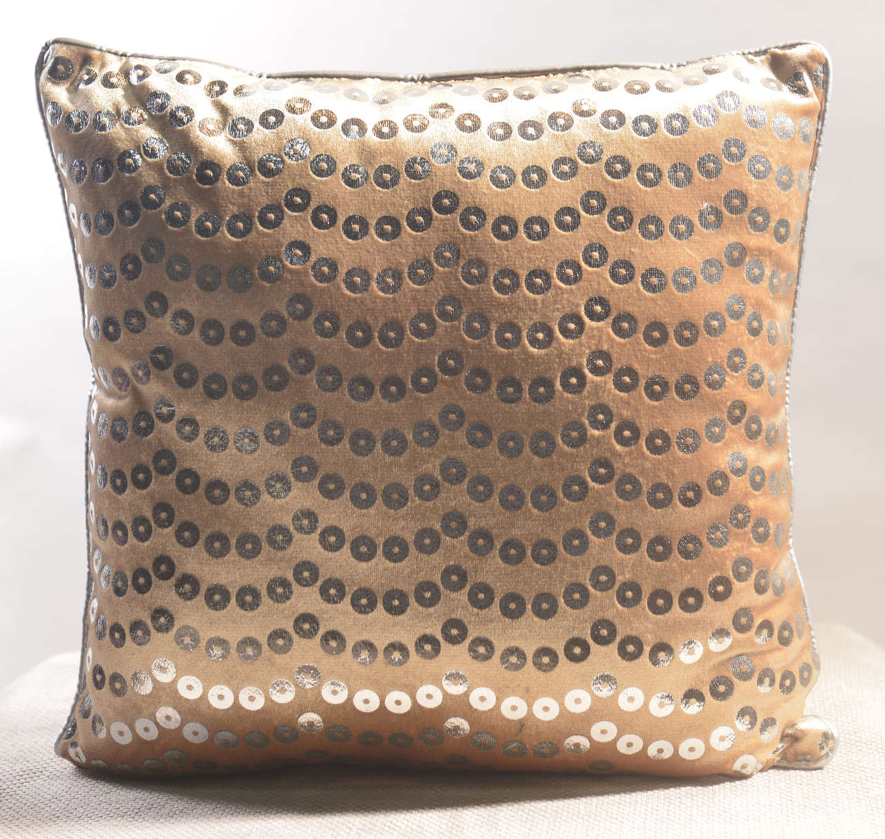 Velvet Silver Stamp Cushion  #CC0022