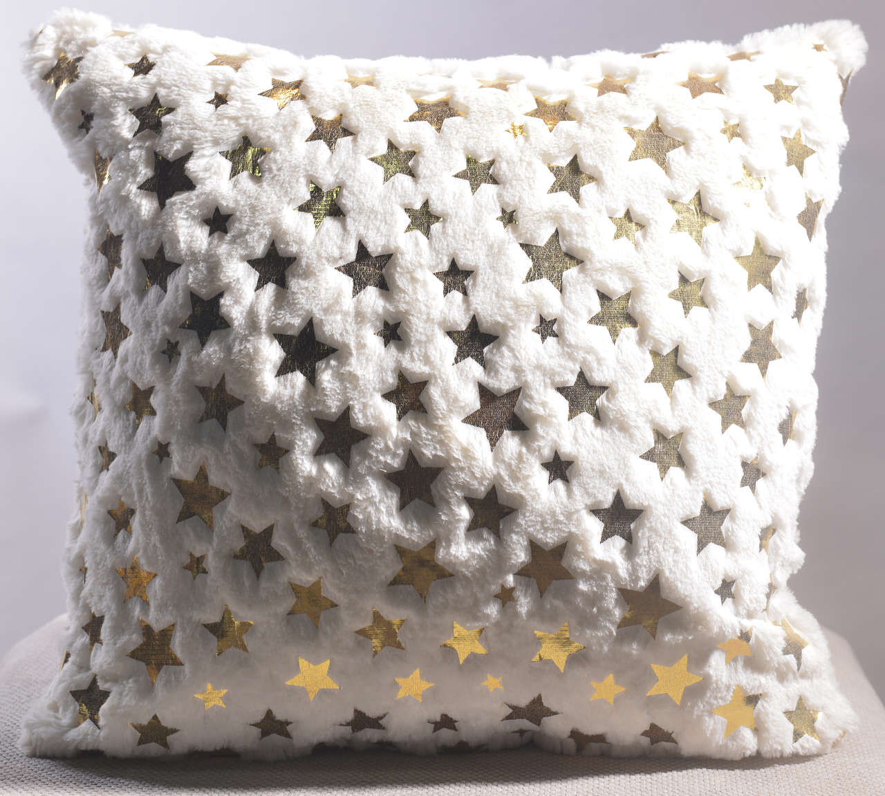Sequin Embroidery PV Fur Cushion #CC0129