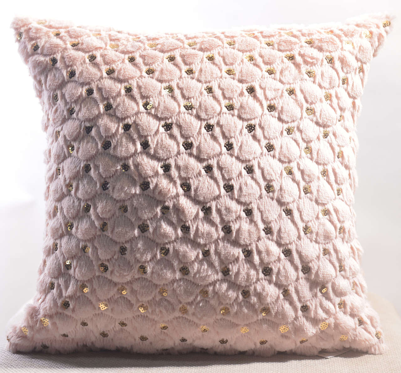 Sequin Embroidery PV Fur Cushion #CC0130